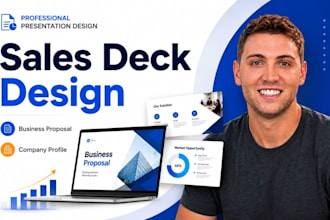 design sales deck, business proposal powerpoint, company profile presentation