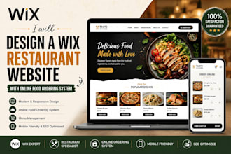 design a wix restaurant website with online food ordering system
