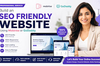 build an SEO friendly website using mobirise or godaddy responsive website