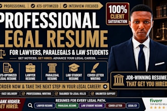 write a professional legal resume for lawyers, paralegals,and law students
