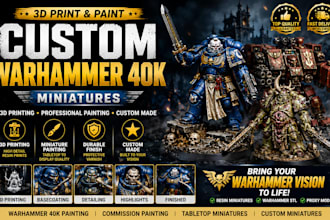 3d print and paint custom warhammer 40k miniatures