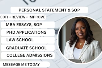 edit personal statement, sop, MBA, phd and admissions essay