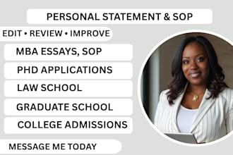 edit personal statement, sop, MBA, phd and admissions essay
