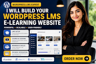 create a professional elearning website or online course platform on wordpress