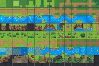 custom 2d game tileset design, pixel art tiles, unity, godot game assets