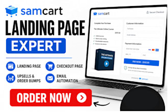 create samcart thrivecart sales funnel landing page online course