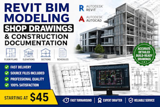 create professional revit bim models, shop drawings and construction documentati