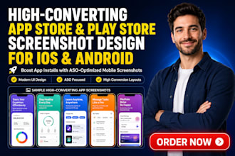 design app store screenshots and play store screenshots for ios and android apps