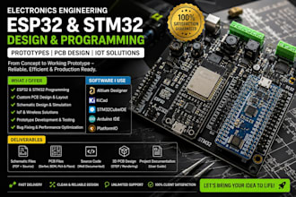 design electronics engineering esp32 programming prototypes, stm32 esp32 in pcb