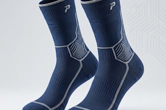 design 3d socks mockup, 3d socks render, 3d glove design in high quality render