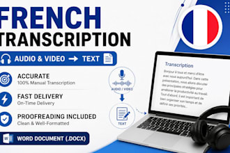 transcribe french audio and video accurately