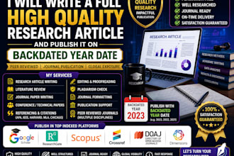 write and publish research article in google scholar indexed backdated journal