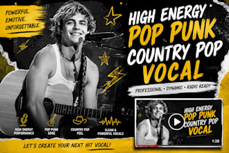 record a high energy pop punk and country pop vocal
