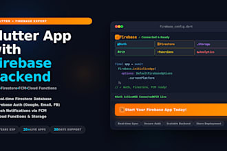 develop flutter app with firebase backend integration