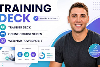 design training deck, online course slides and webinar powerpoint presentation