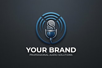 design a professional microphone logo for your brand