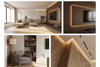 do 3d architecture modern apartment interior design, architecture 3d rendering