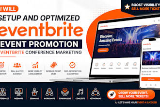 setup and optimized eventbrite, event promotion, eventbrite conference marketing