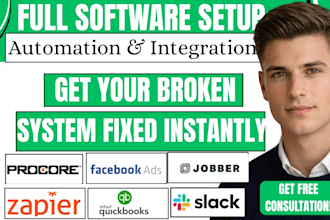 jobber zapier facebook ads quickbook slack eagleview podium procore automation