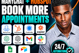 manychat hubspot calendly zapier workflow chatbot appointment automation