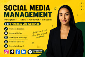 manage instagram, tiktok and facebook social media for gym, fitness and coaches