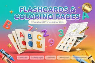 design kids coloring pages, flashcards, educational printables that communicates