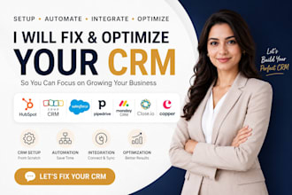 fix hubspot, zoho CRM, salesforce, pipedrive, monday CRM, close io and copper