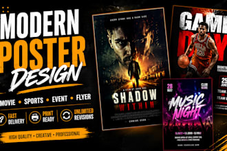 design modern movie poster, sport flyer and event poster design