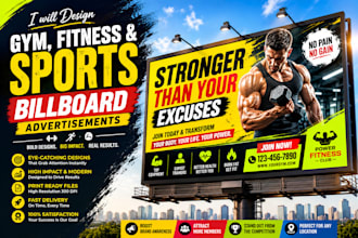 design gym, fitness, and sports billboard advertisements