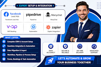 facebook lead ads pipedrive manychat vap booking automation zapier integration