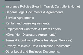 expertly review and summarize legal and insurance documents