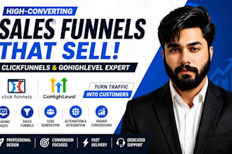 design gohighlevel sales funnel, clickfunnels landing page, clickfunnels