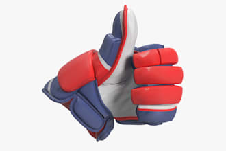 do 3d gloves design, boxing gloves, sports gloves, wearable design