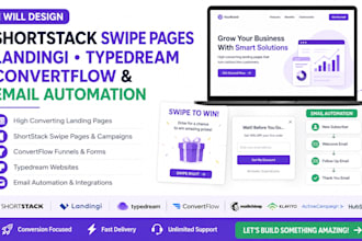 design shortstack swipe pages landingi  typedream convertflow  email automation