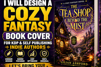 design cozy fantasy book cover for KDP and self publishing indie authors