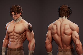 do 3d realistic game character, 3d game character rigging, 3d character modeling