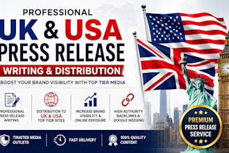 publish press release to uk and usa top tier site, UK, US press release writing