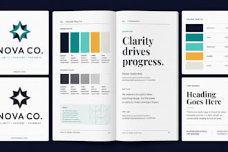 design brand identity, logo design, brand style guide and full branding kit