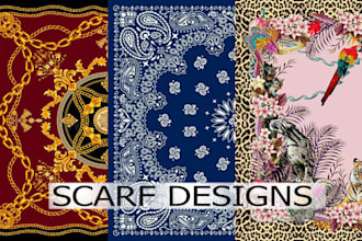 create scarf bandana shawl pattern design
