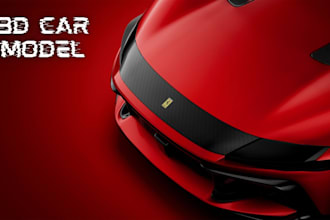 design 3d car model automotive vehicle, 3d rendered for animation and printing