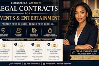 draft professional event and entertainment contracts as a US attorney