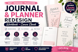 design redesign canva ebook canva journal, canva planner editable canva ebook