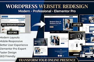 redesign wordpress website using elementor pro