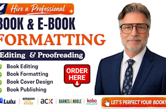 do professional book editing, copy editing and book formatting for amazon kdp