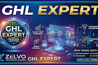 set up go high level CRM, funnels, automations, workflows, and full marke