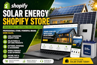 build premium solar energy shopify store off grid solar energy solar panel store