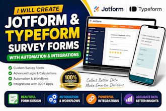 create jotform, typeform survey forms with automation and integrations