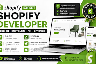 design, develop, customize and fix bugs in bigcommerce shopify store