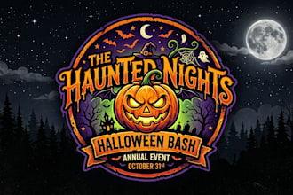 design a spooky halloween logo for your brand or event
