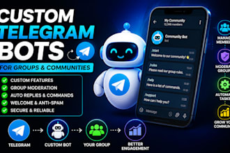 create custom telegram bots for groups and communities